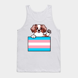 Love is Love Puppy - Red Merle Trans Pride Flag Tank Top